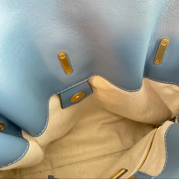 Tory Burch KIRA CHEVRON FLORAL PATCHWORK BUCKET Tea rose bag purse - Picture 7 of 7